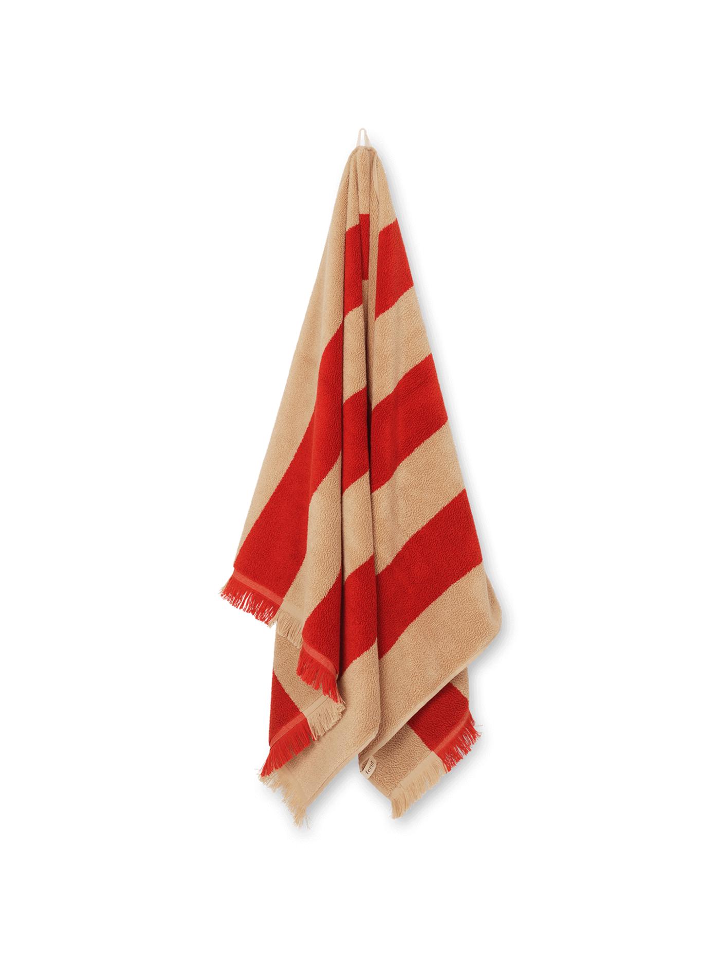 Alee Bath Towel – Light Camel/Red Outdoor Living