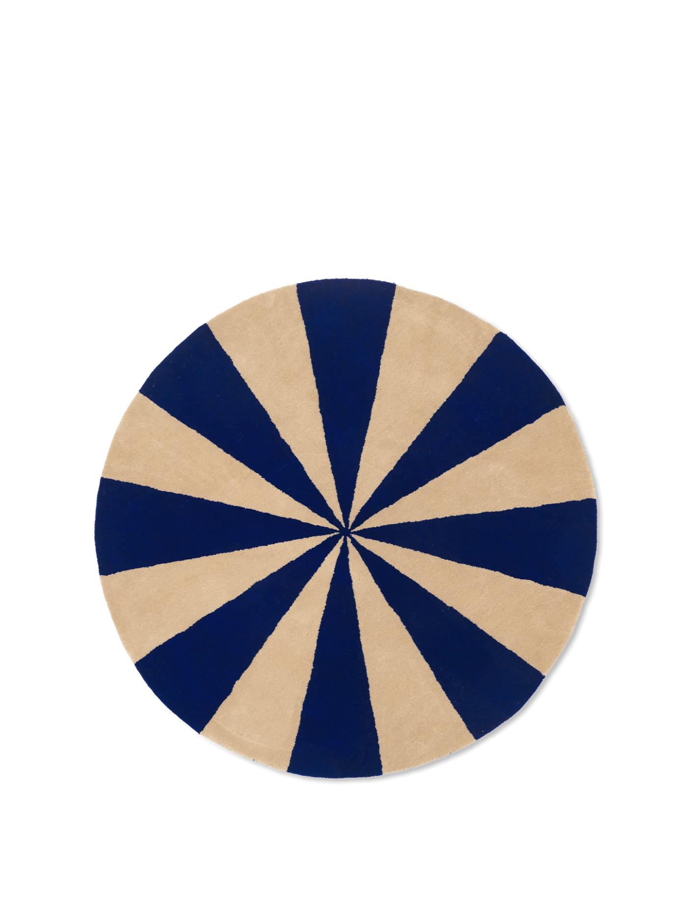 Arch Tufted Rug – Bright Blue/Off-White Round Rugs