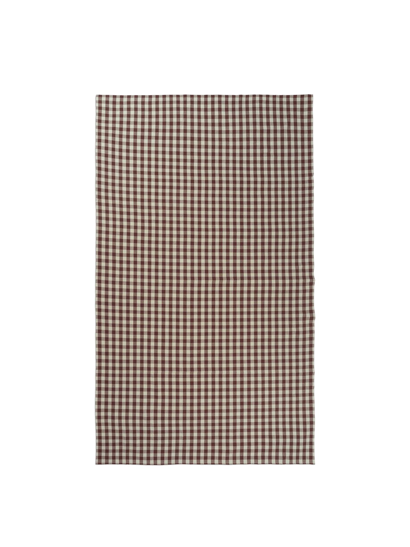 Bothy Check Table Cloth – Cinnamon/Grey Green Kitchen