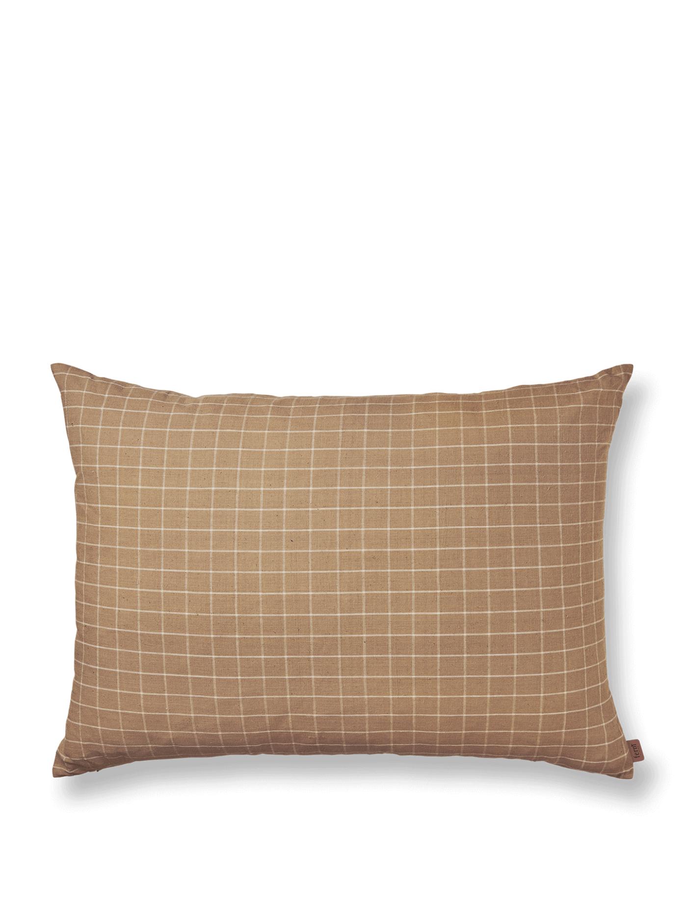 Brown Cotton Cushion Large – Check Cushions