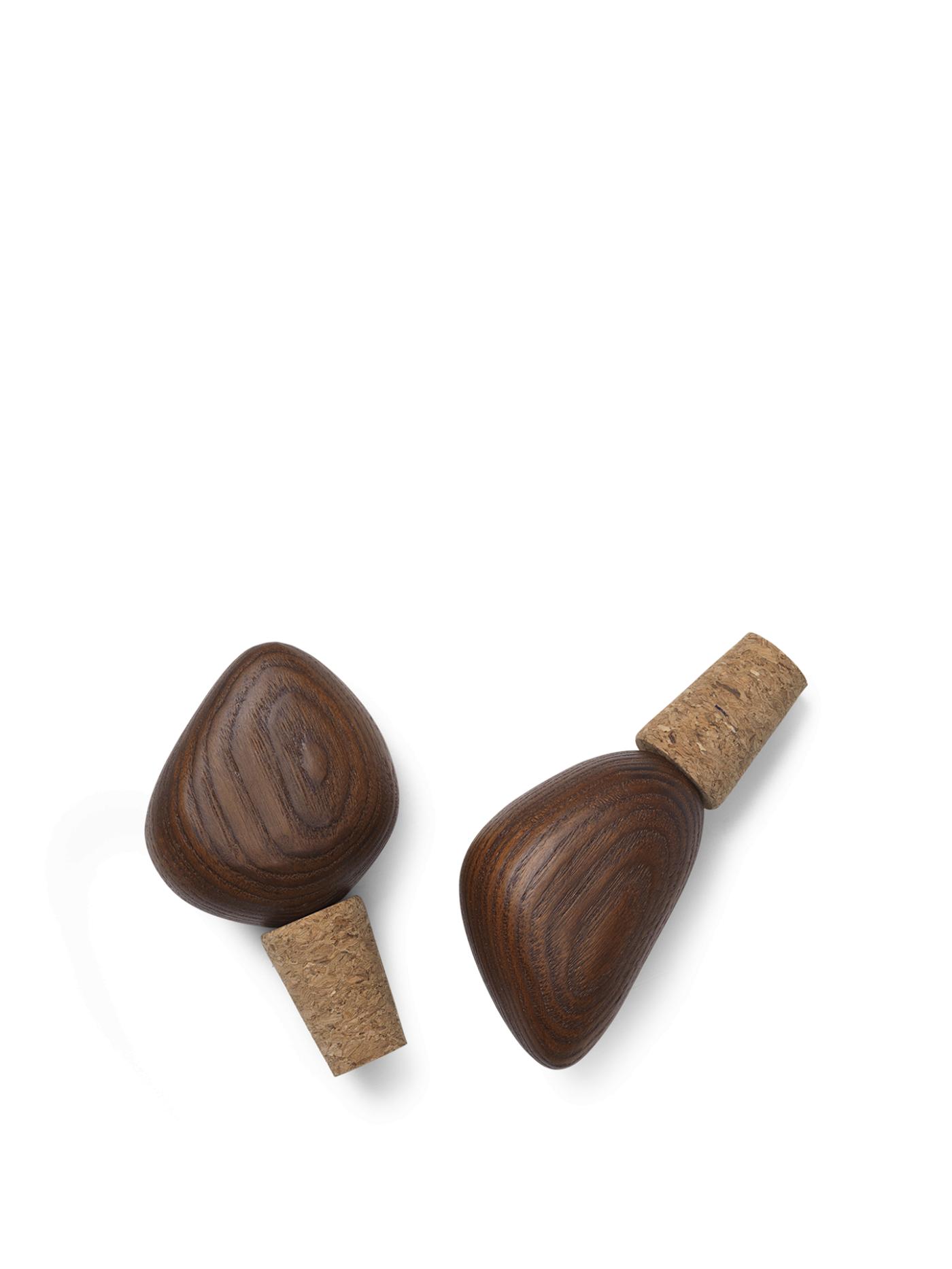 Cairn Wine Stoppers – Set Of 2 – Dark Brown Kitchen