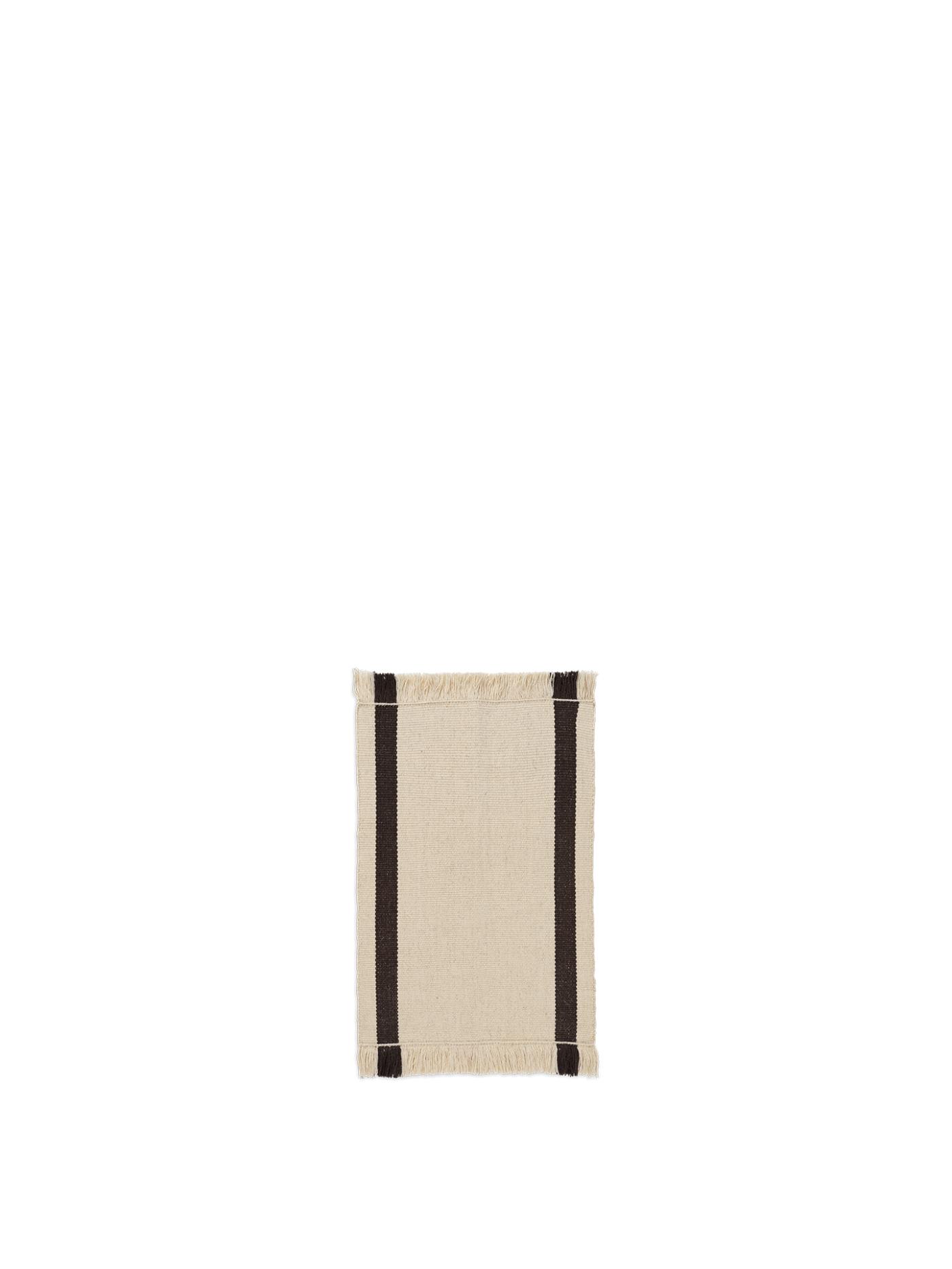 Calm Kelim Mat – Off-White/Coffee Mats And Runners