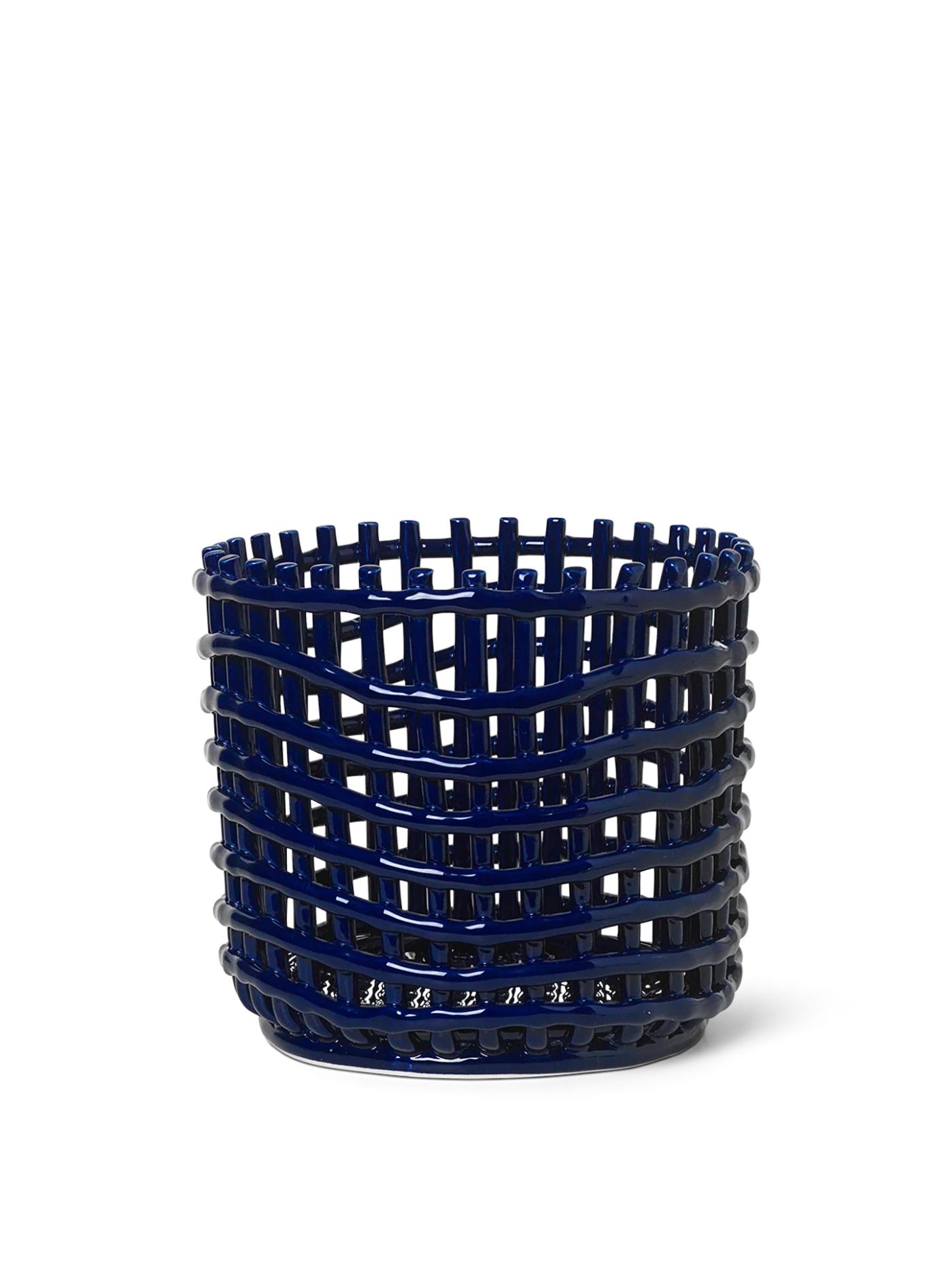 Ceramic Basket – Large – Blue Accessories