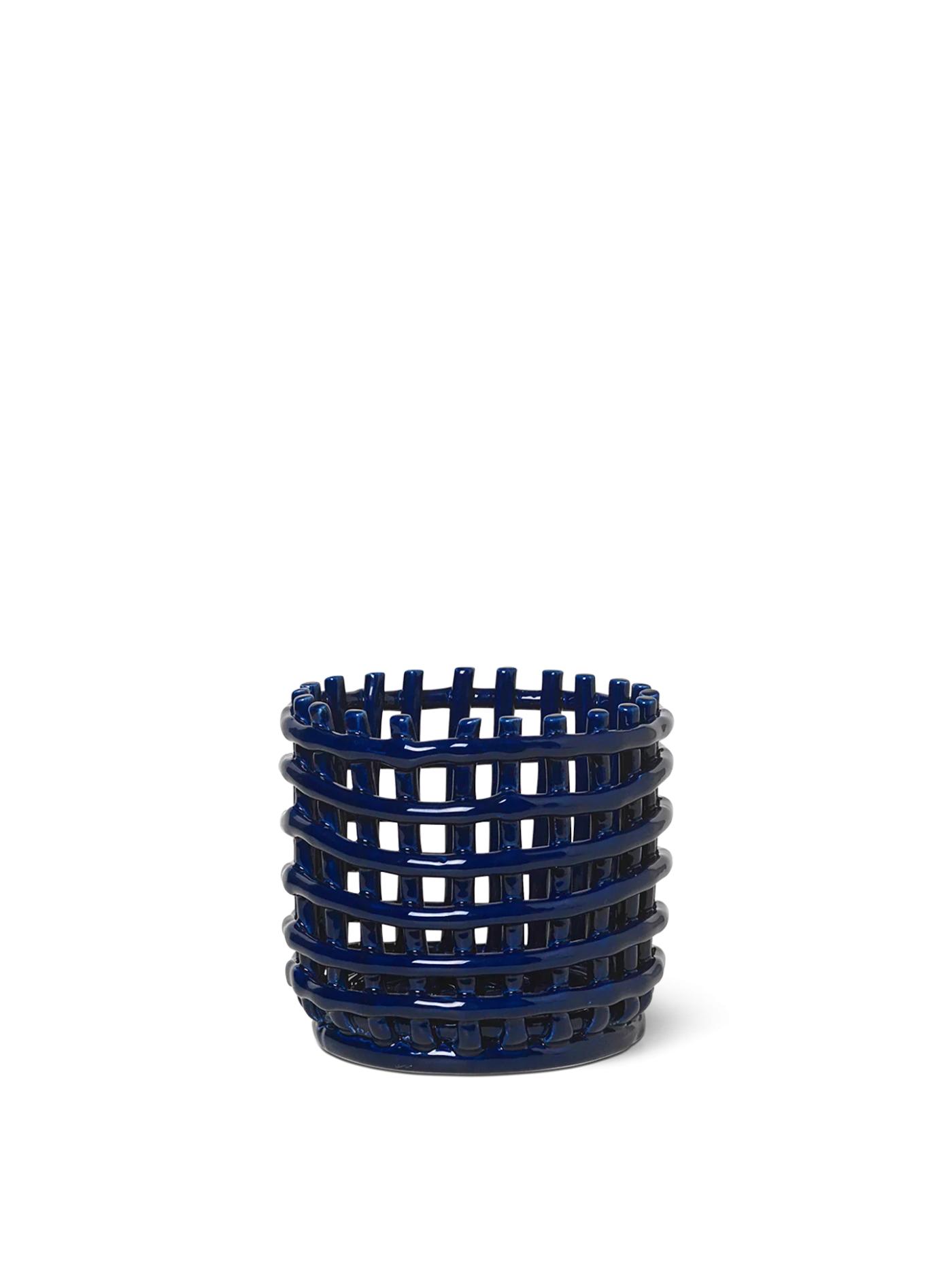 Ceramic Basket – Small – Blue Accessories