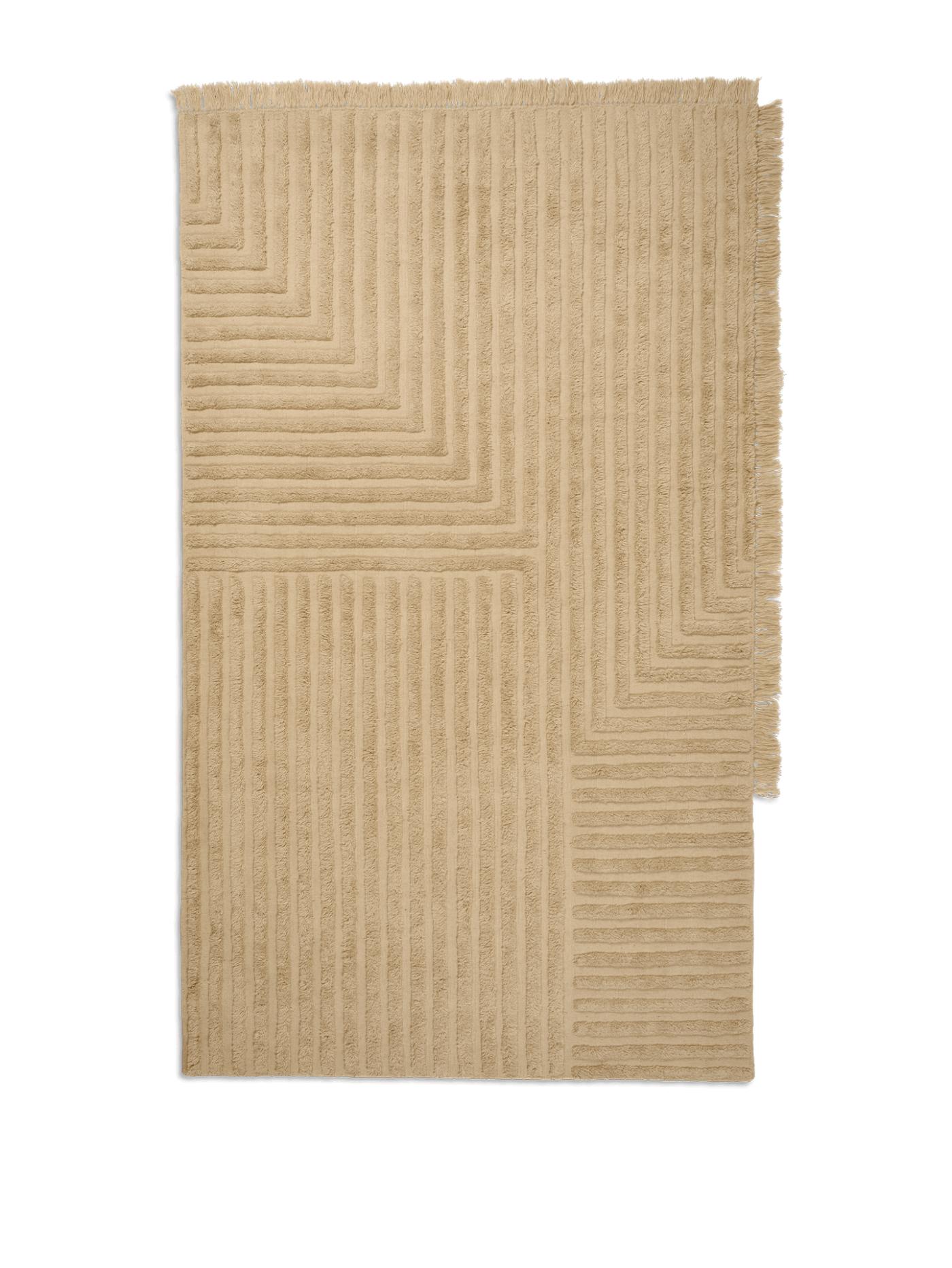 Crease Wool Rug – Light Sand Rectangular Rugs