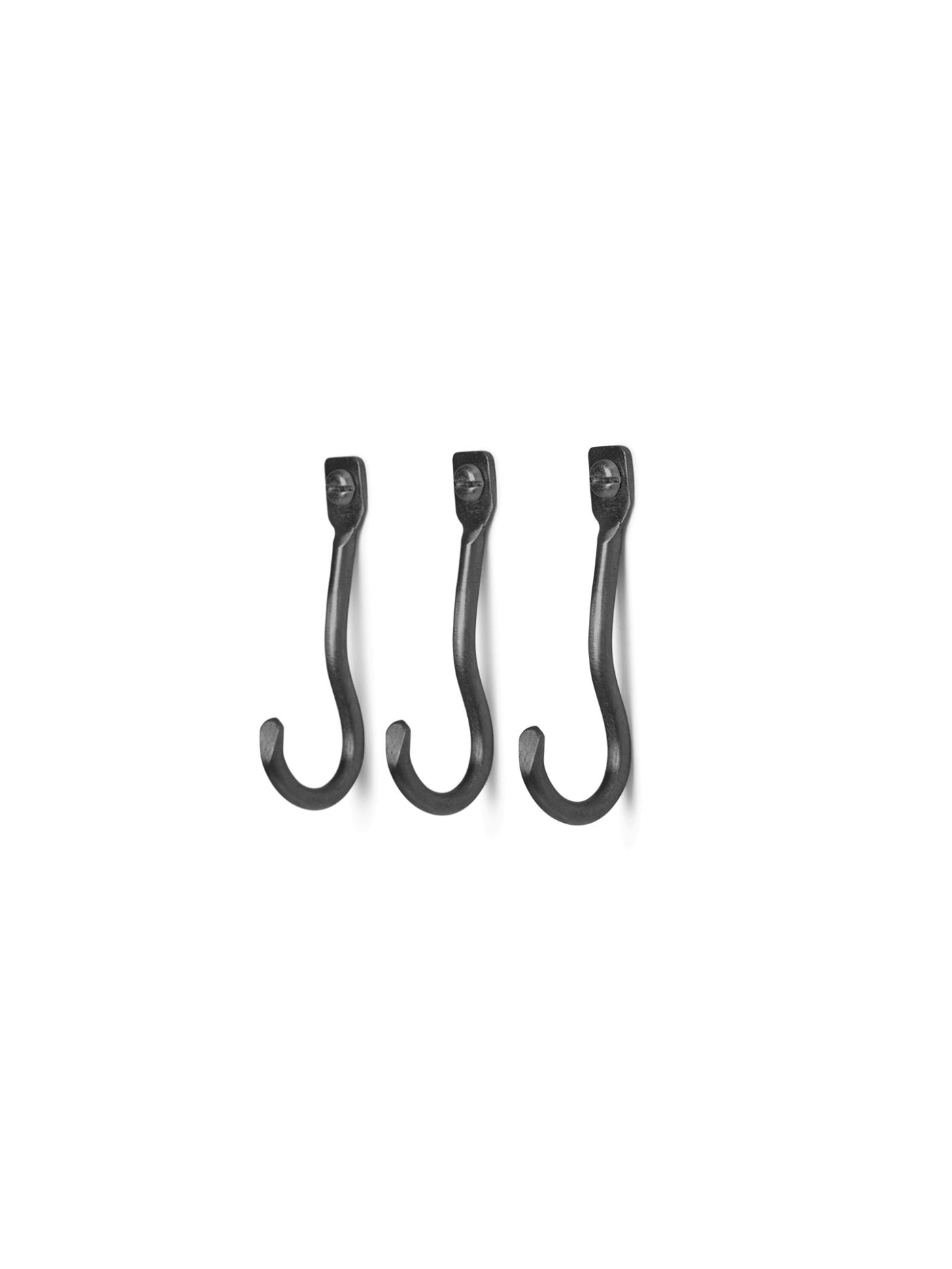 Curvature Hooks – Set Of 3 – Black Brass Accessories