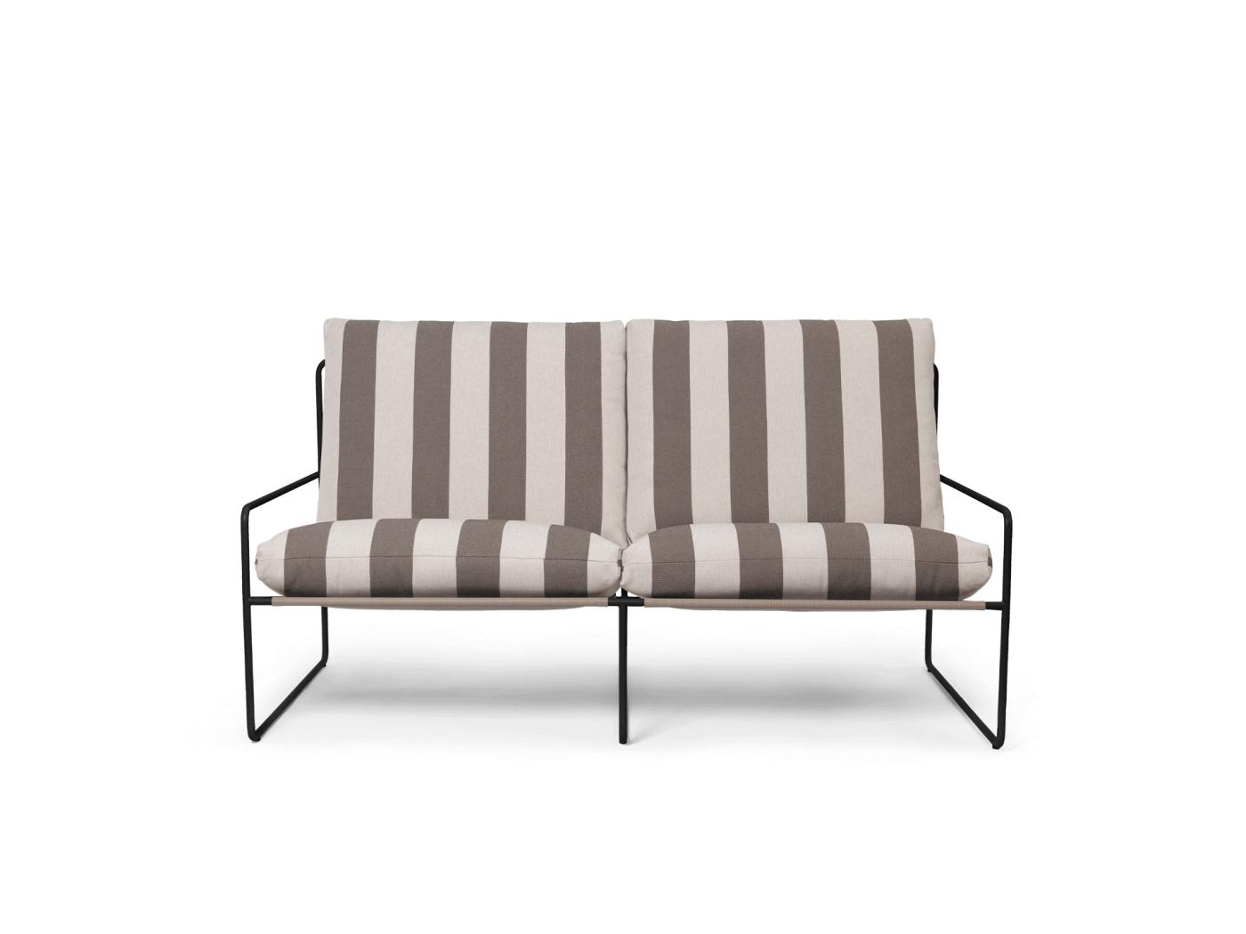 Desert 2-Seater – Stripe – Black/Chocolate Furniture