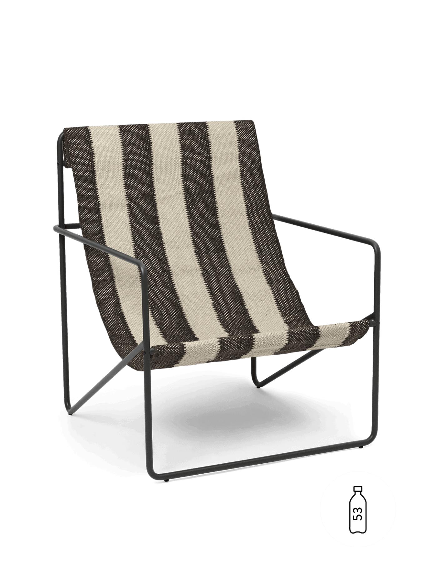 Desert Lounge Chair – Black/Off-White/Chocolate Chairs And Benches