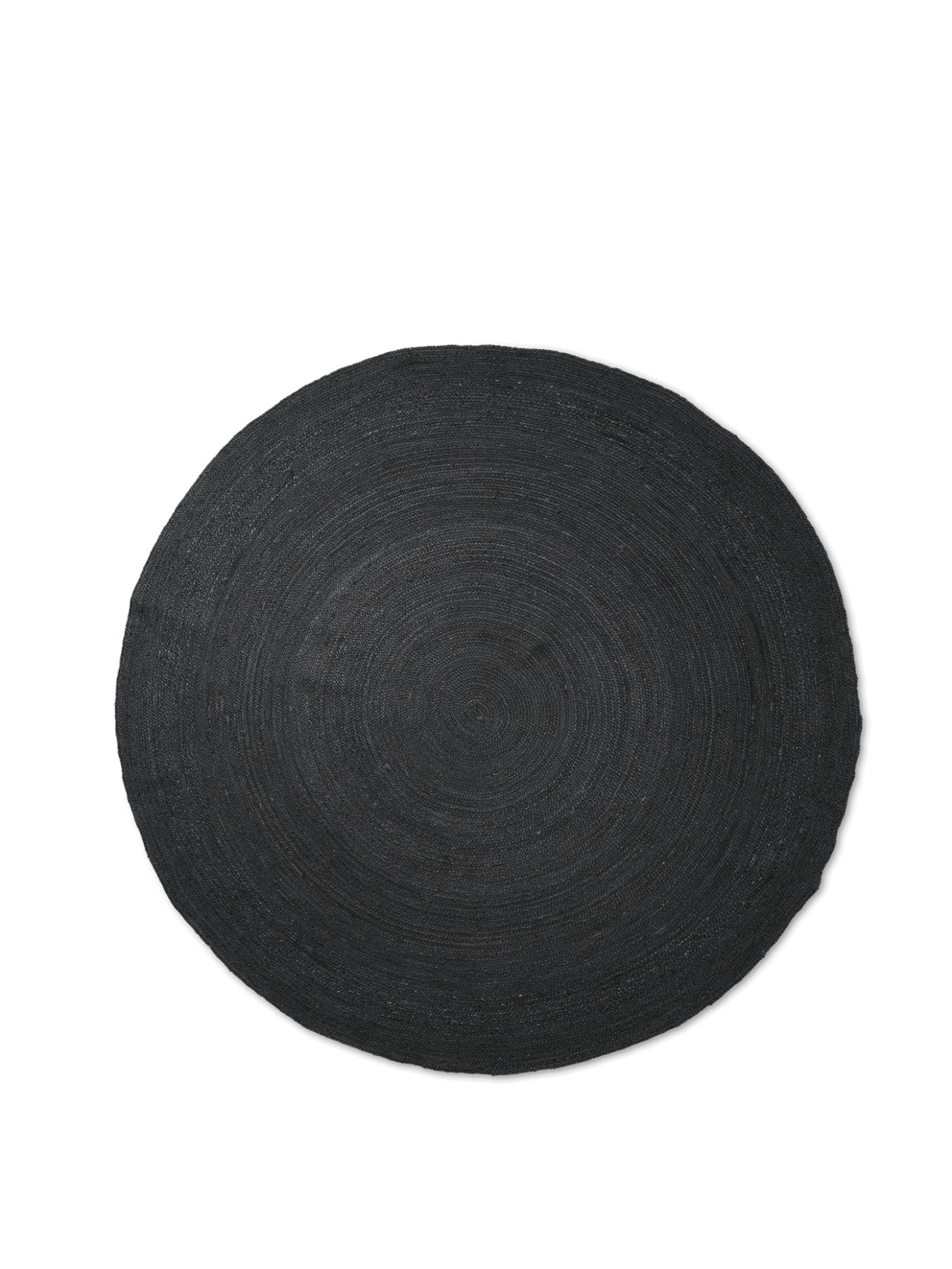 Eternal Round Jute Rug – Black Round Rugs