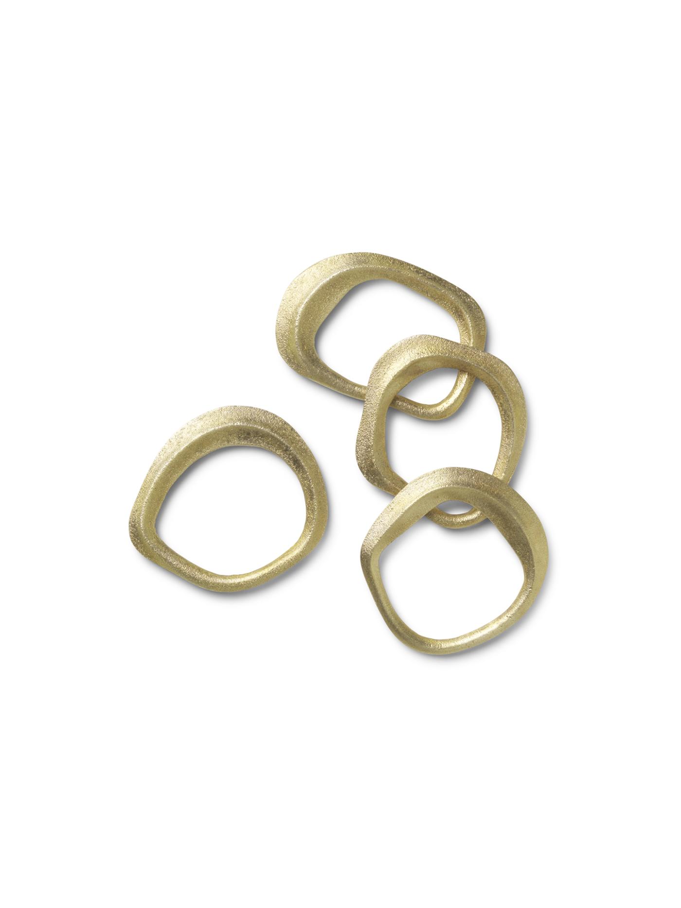 Flow Napkin Rings – Set Of 4 – Brass Kitchen