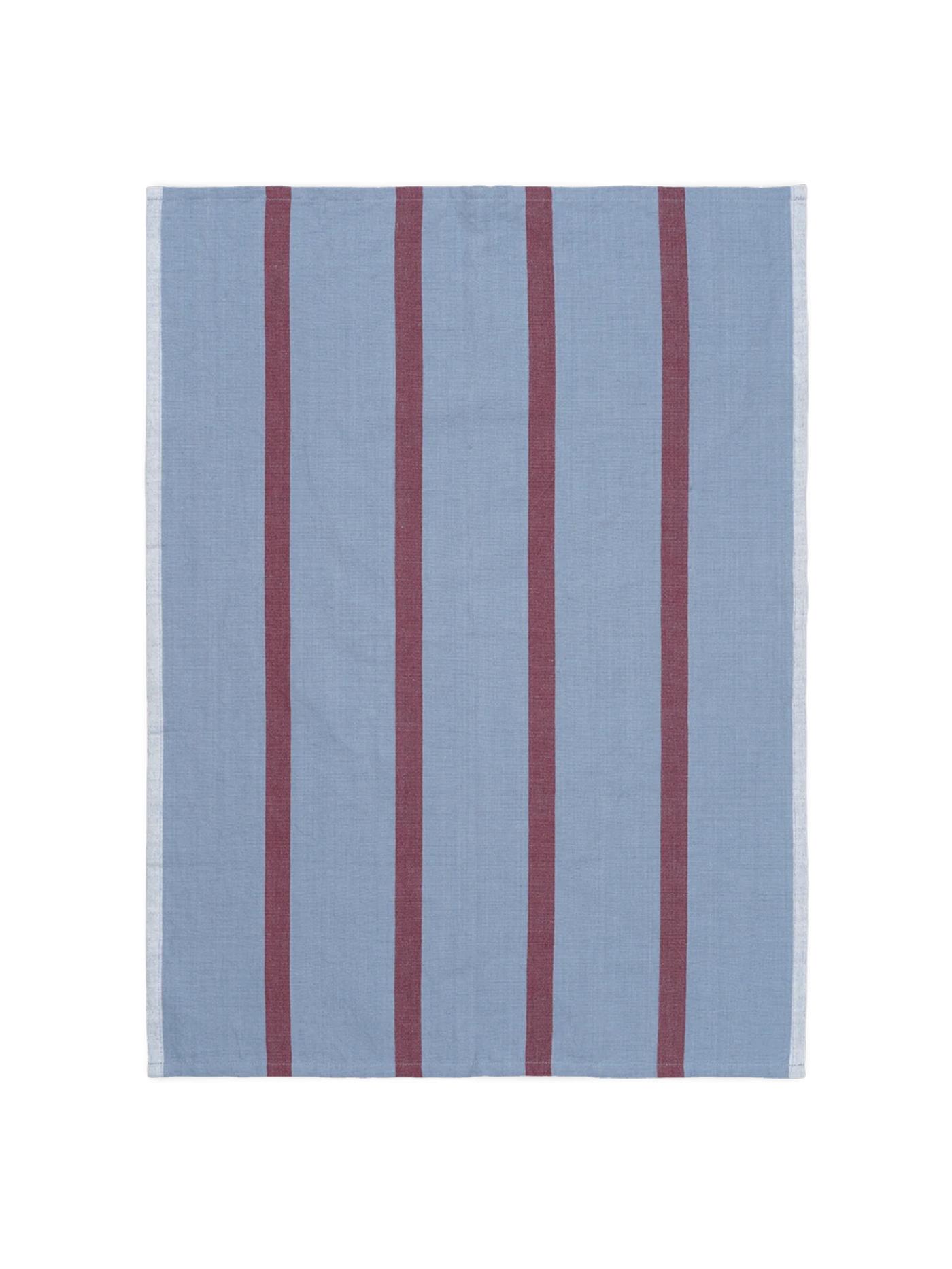 Hale Tea Towel – Faded Blue/Burgundy Kitchen