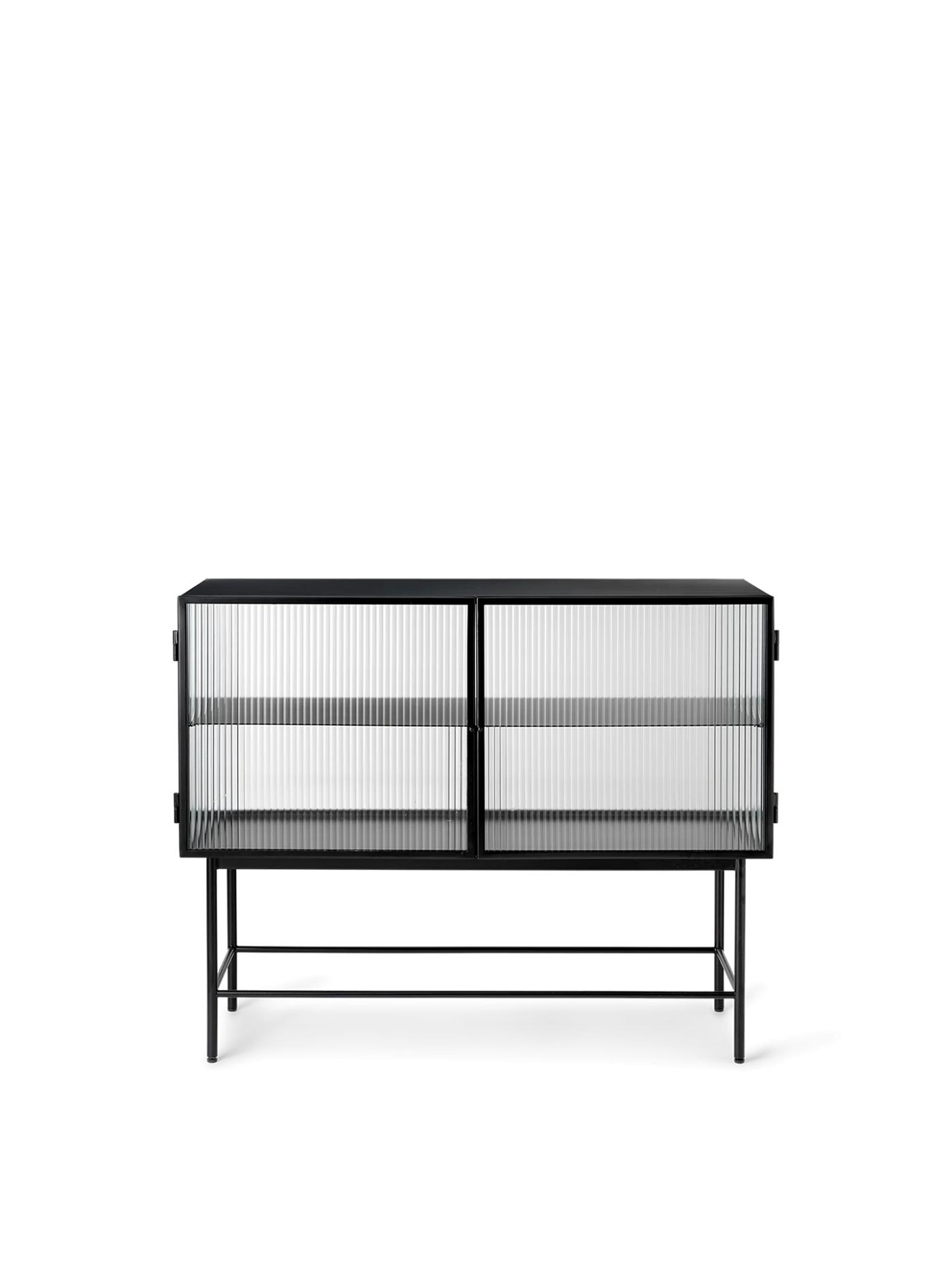 Haze Sideboard – Reeded Glass – Black Furniture