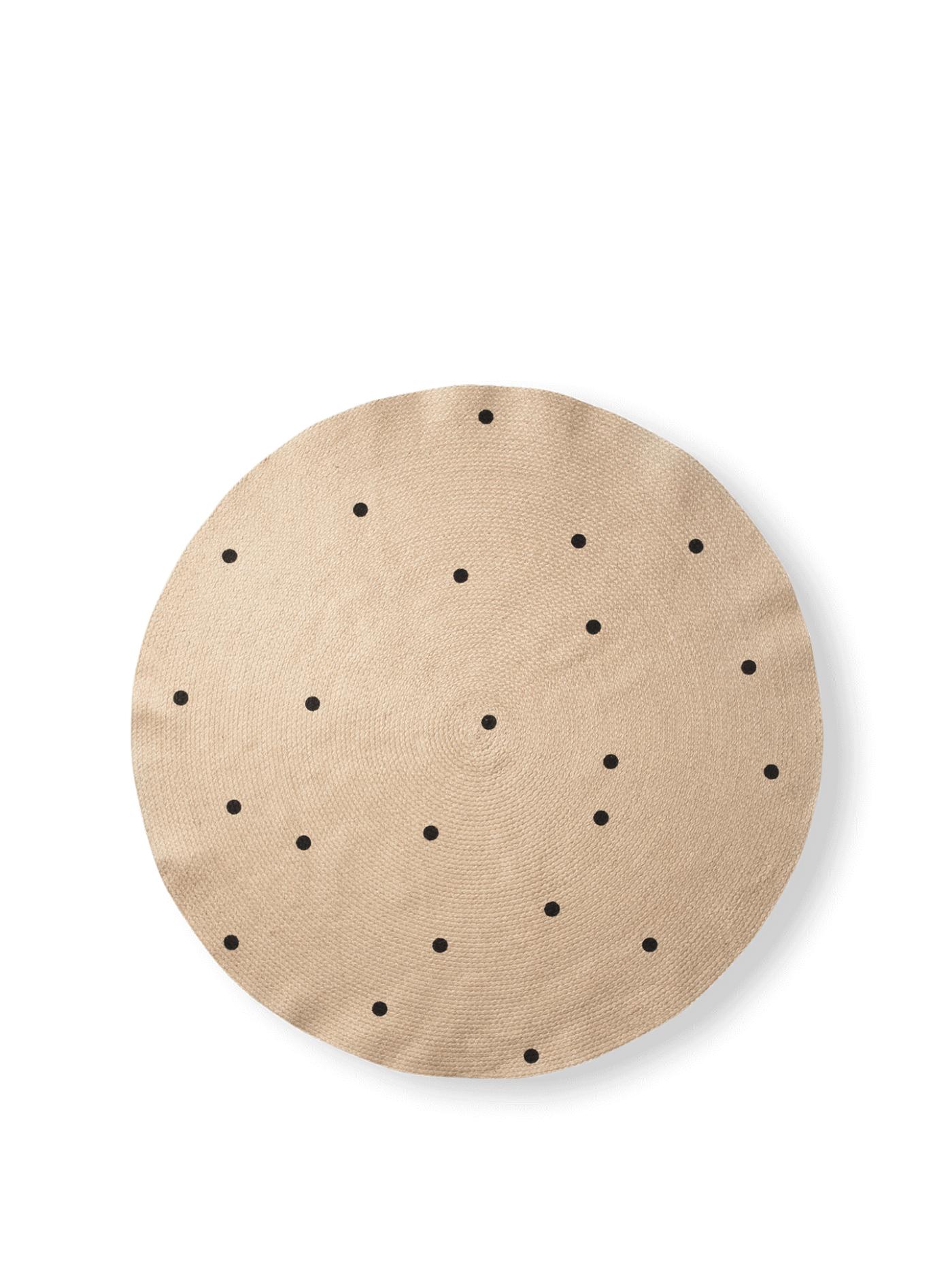 Jute Carpet – Large – Black Dots Round Rugs