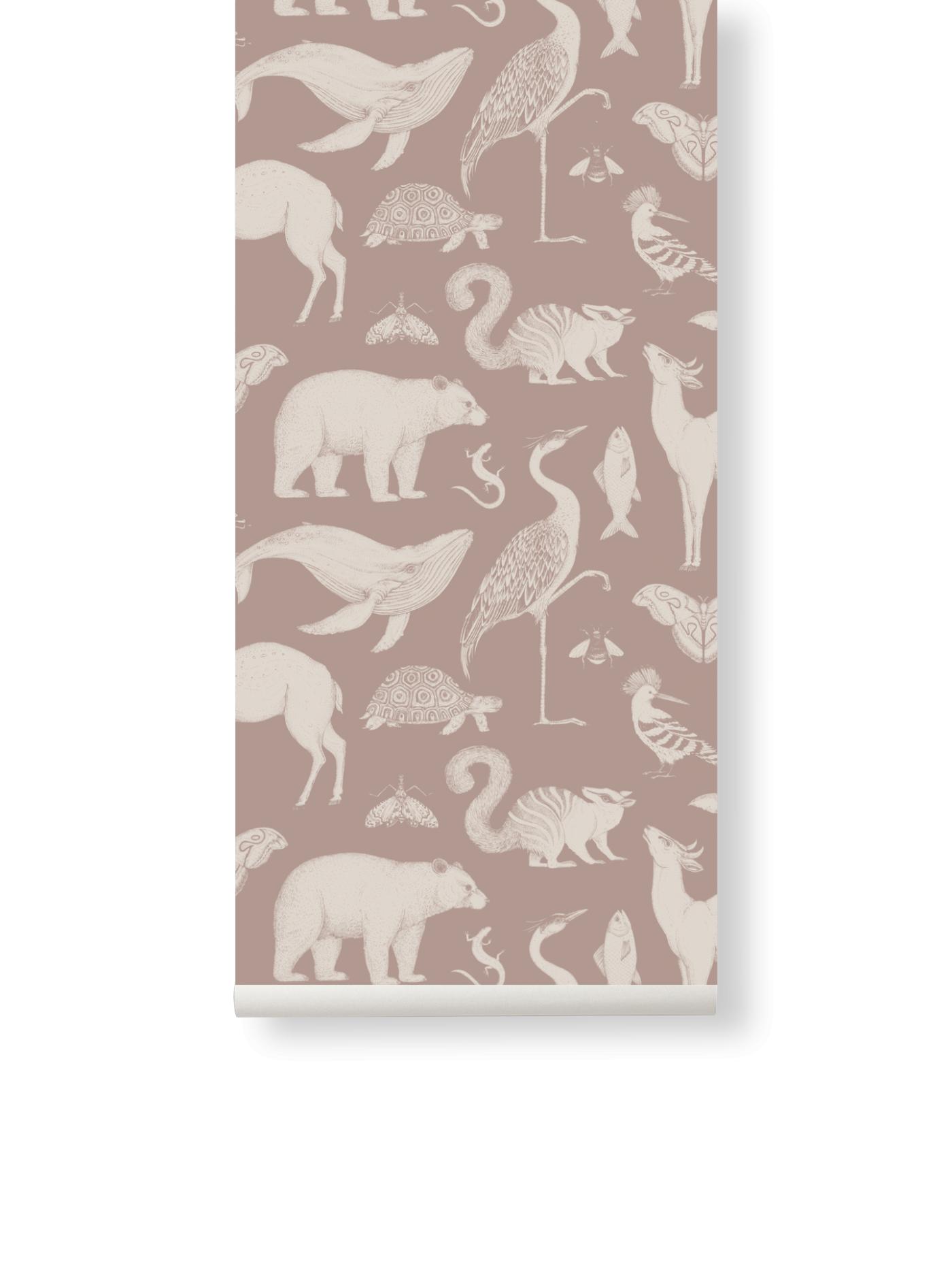 Katie Scott Wallpaper – Animals – Dusty Rose Accessories