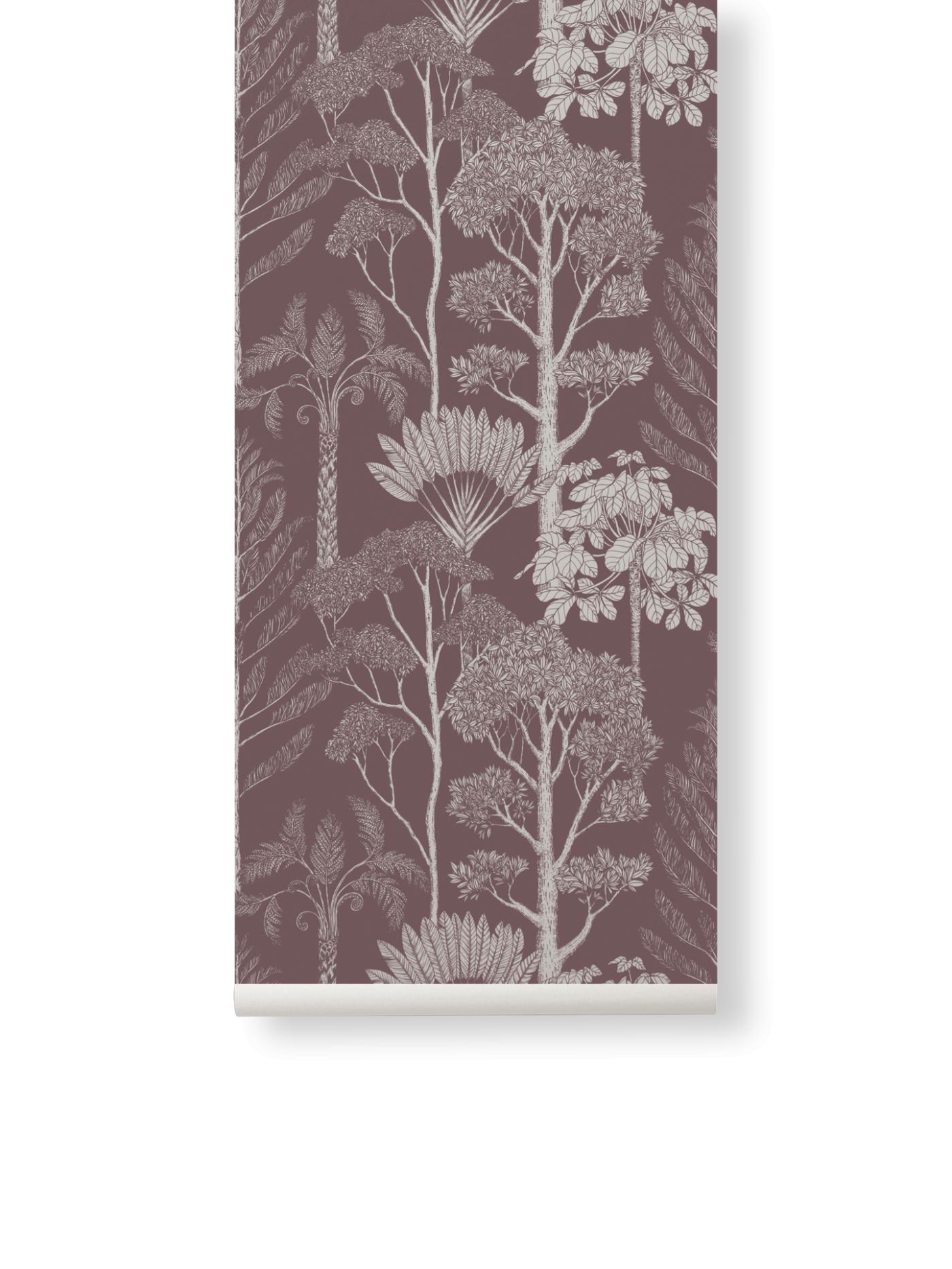 Katie Scott Wallpaper – Trees – Mahogany Accessories