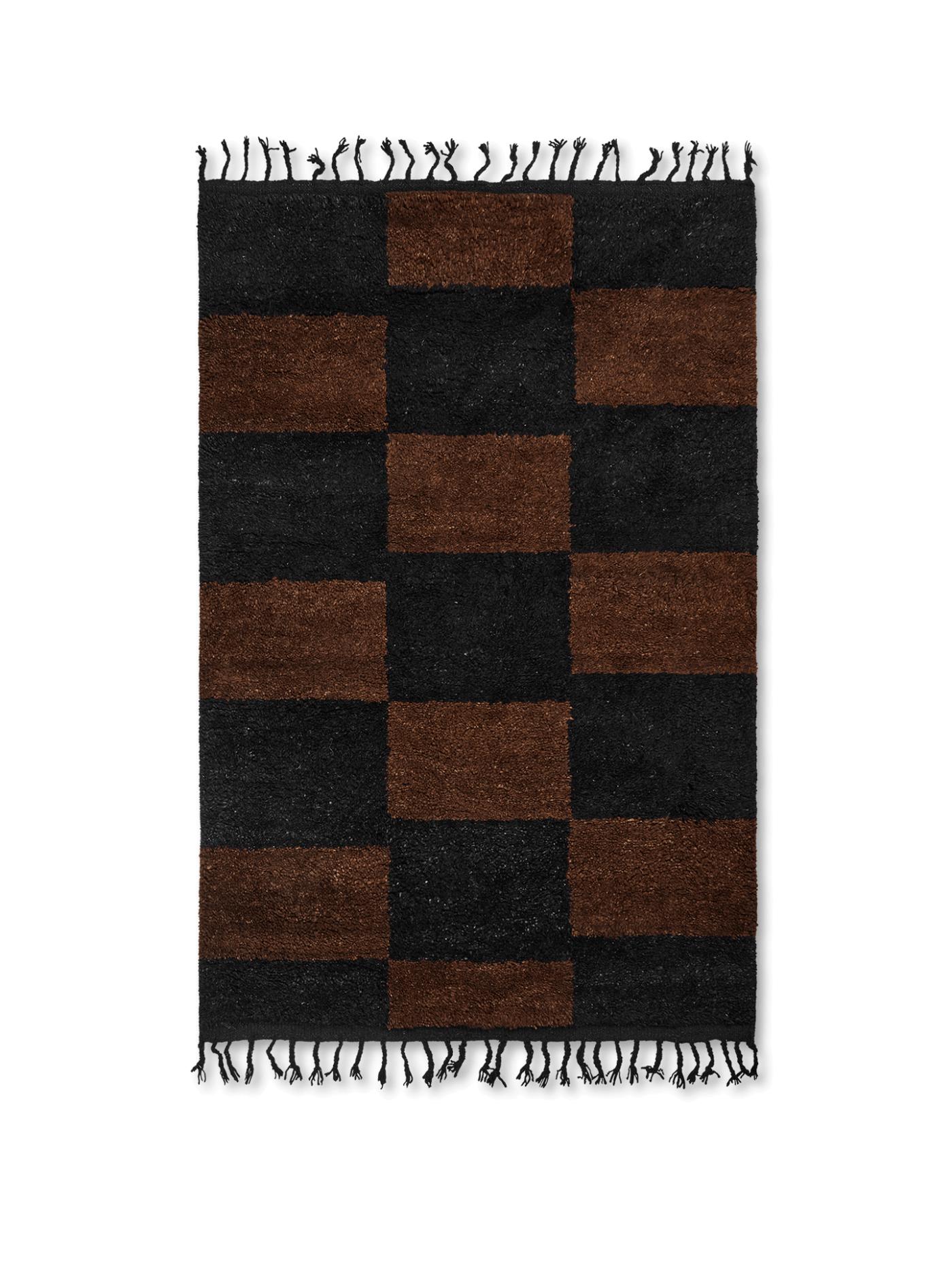 Mara Knotted Rug – Black/Chocolate Rectangular Rugs