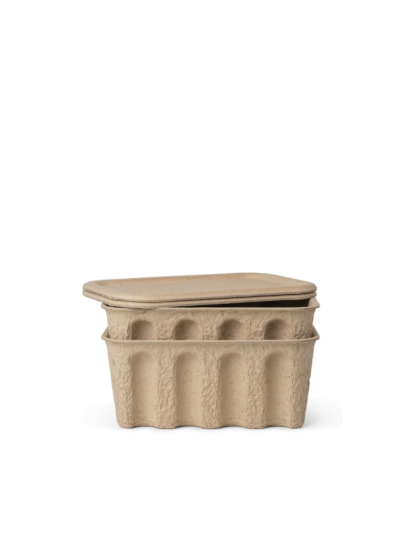 Paper Pulp Box – Set Of 2 – Brown Furniture