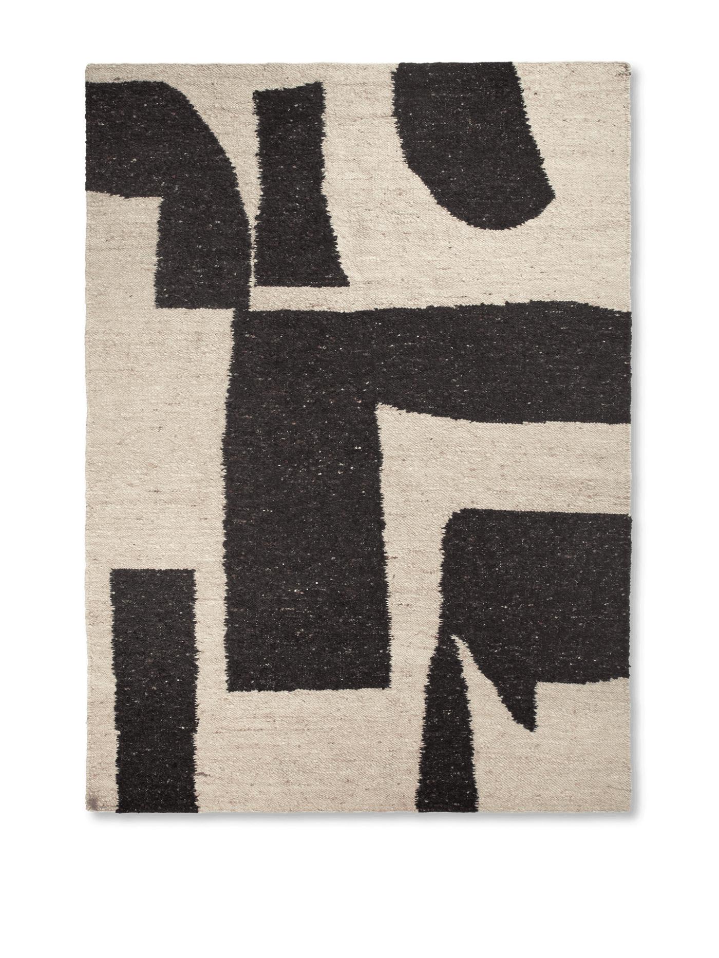 Piece Rug – Off-White/Coffee Rectangular Rugs