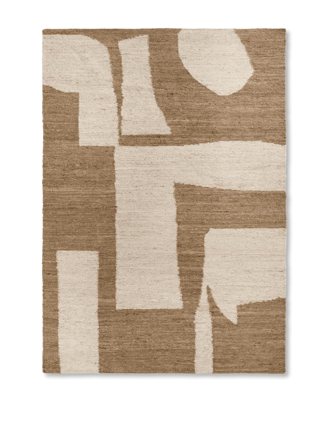 Piece Rug – Off-White/Toffee Rectangular Rugs