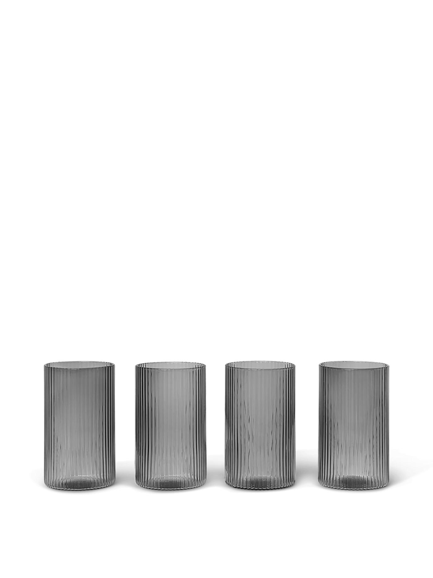 Ripple Verrines – Set Of 4 – Smoked Grey Glasses And Cups