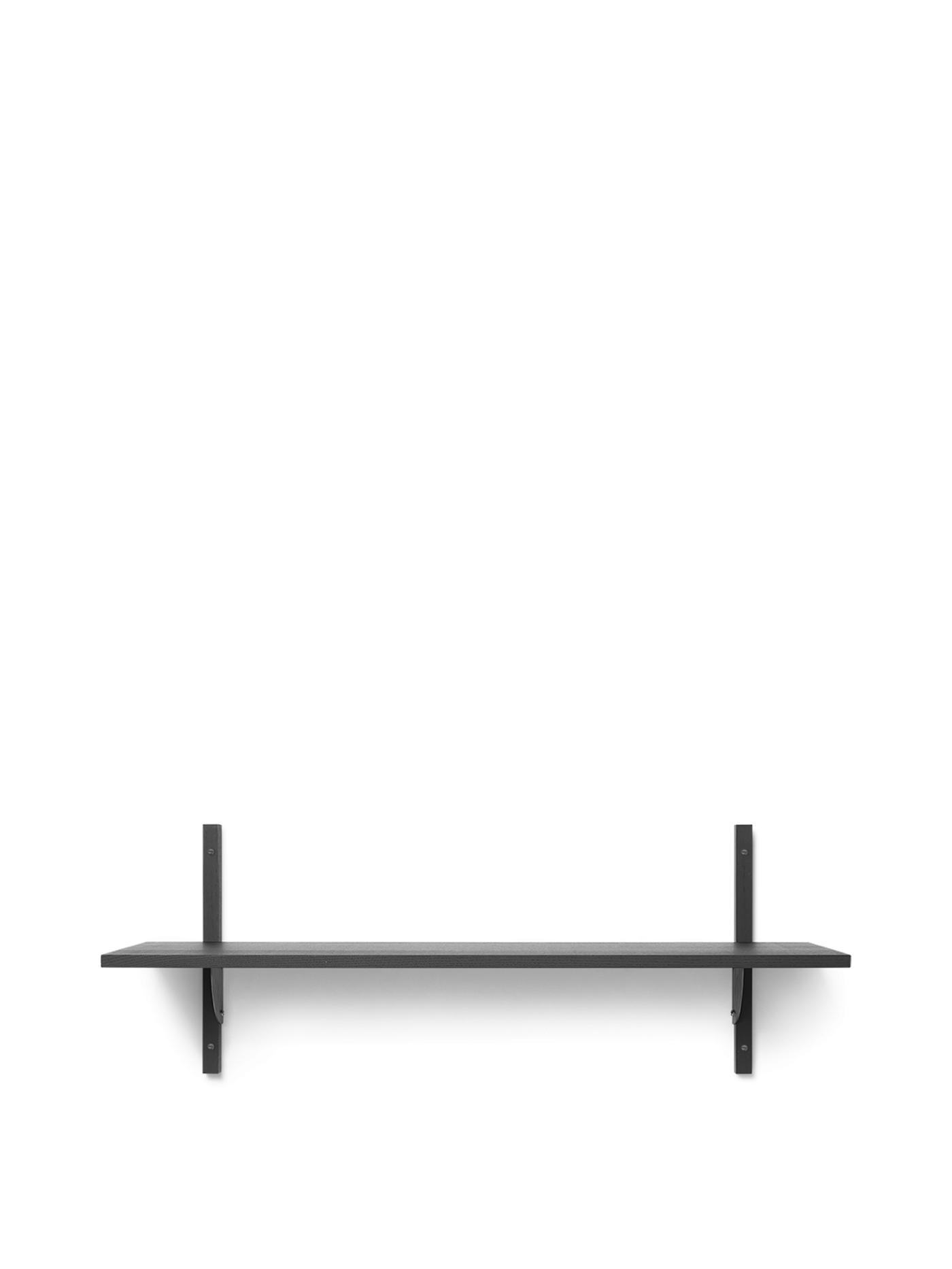 Sector Shelf – Single – Wide – Black Ash/Black Brass Furniture