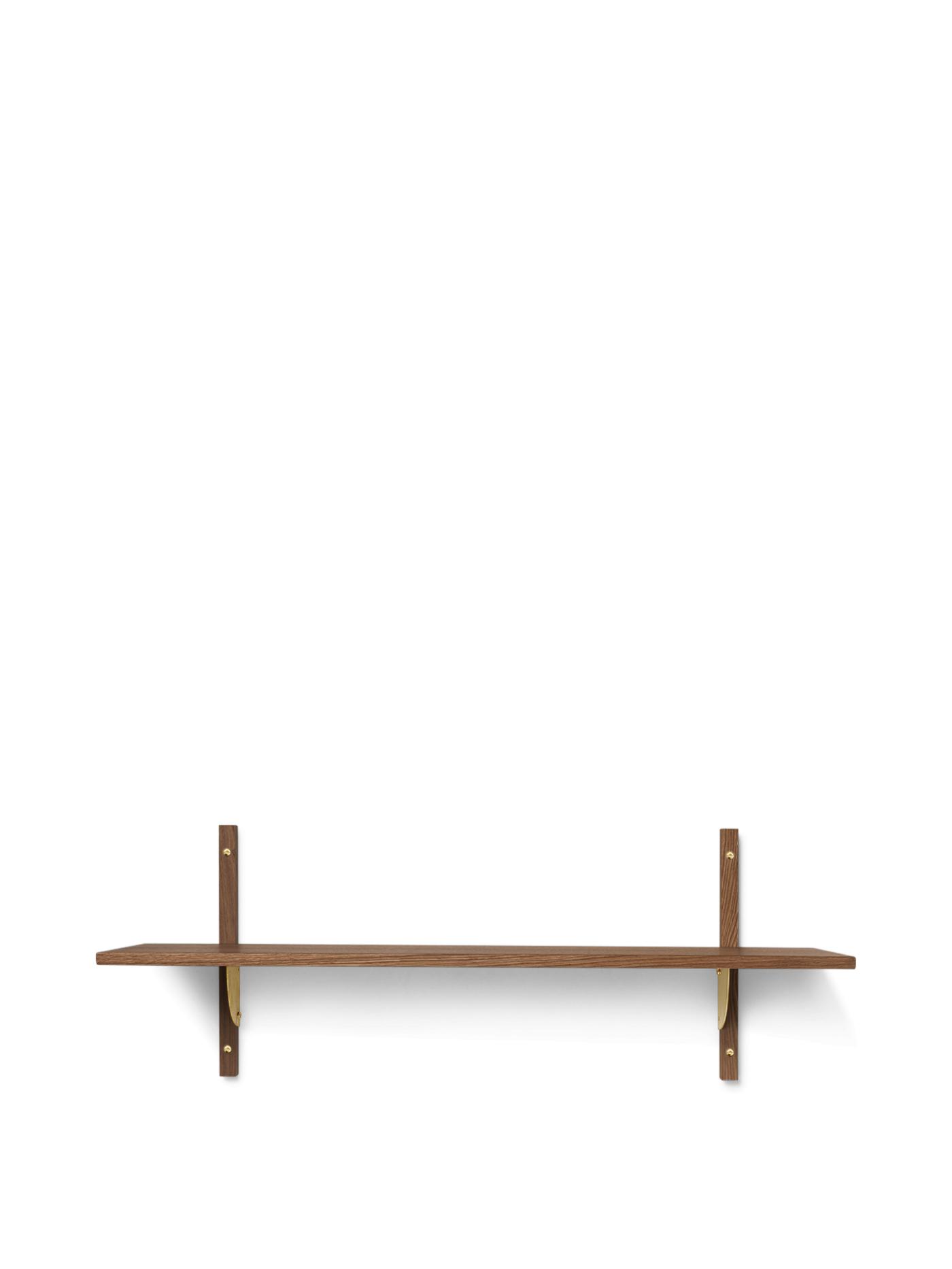 Sector Shelf – Single – Wide – Smoked Oak/Brass Furniture