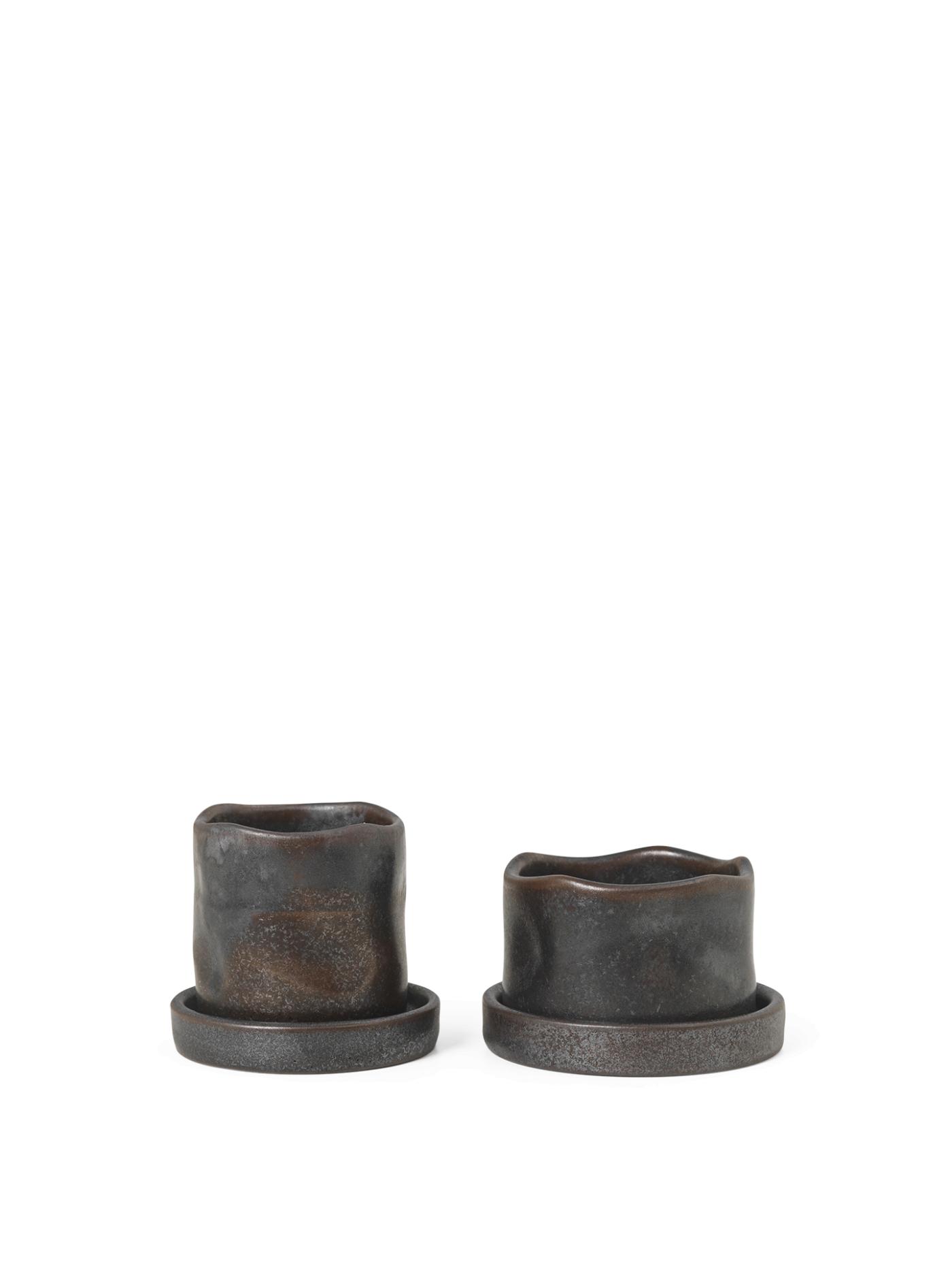 Uneru Mini Pots – Set Of 2 – Black Accessories