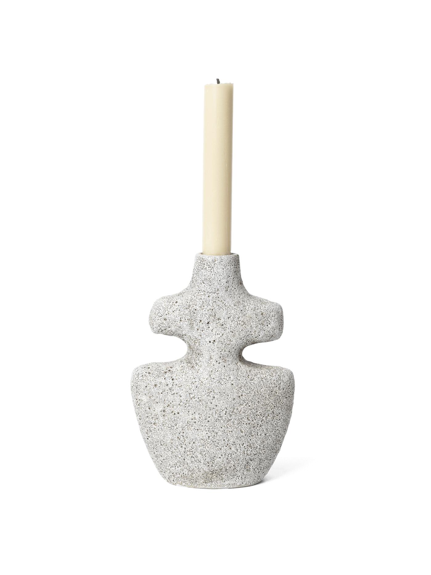 Yara Candle Holder – Medium – Grey Pumice Accessories