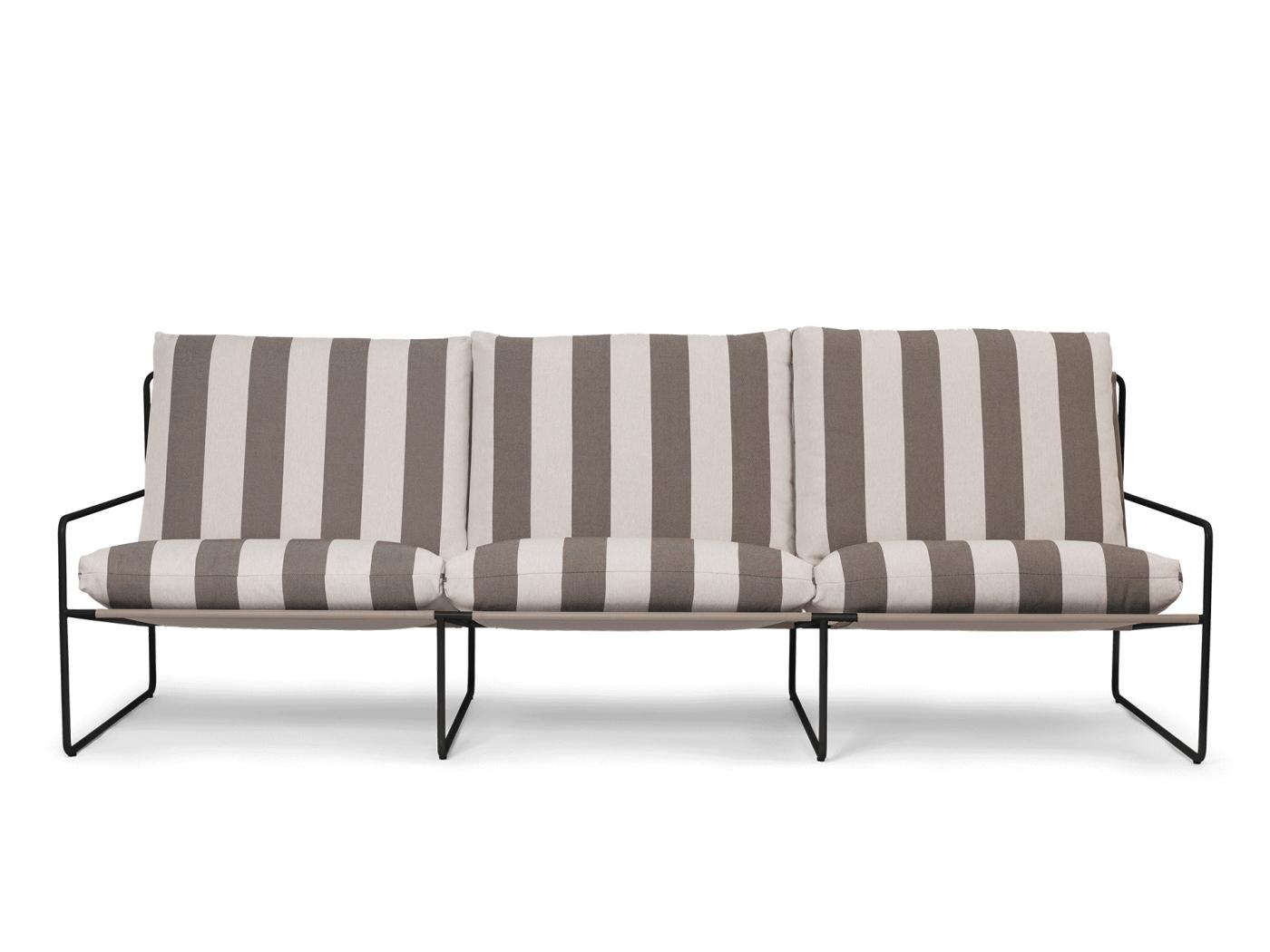 Desert 3-Seater – Stripe – Black/Chocolate Furniture