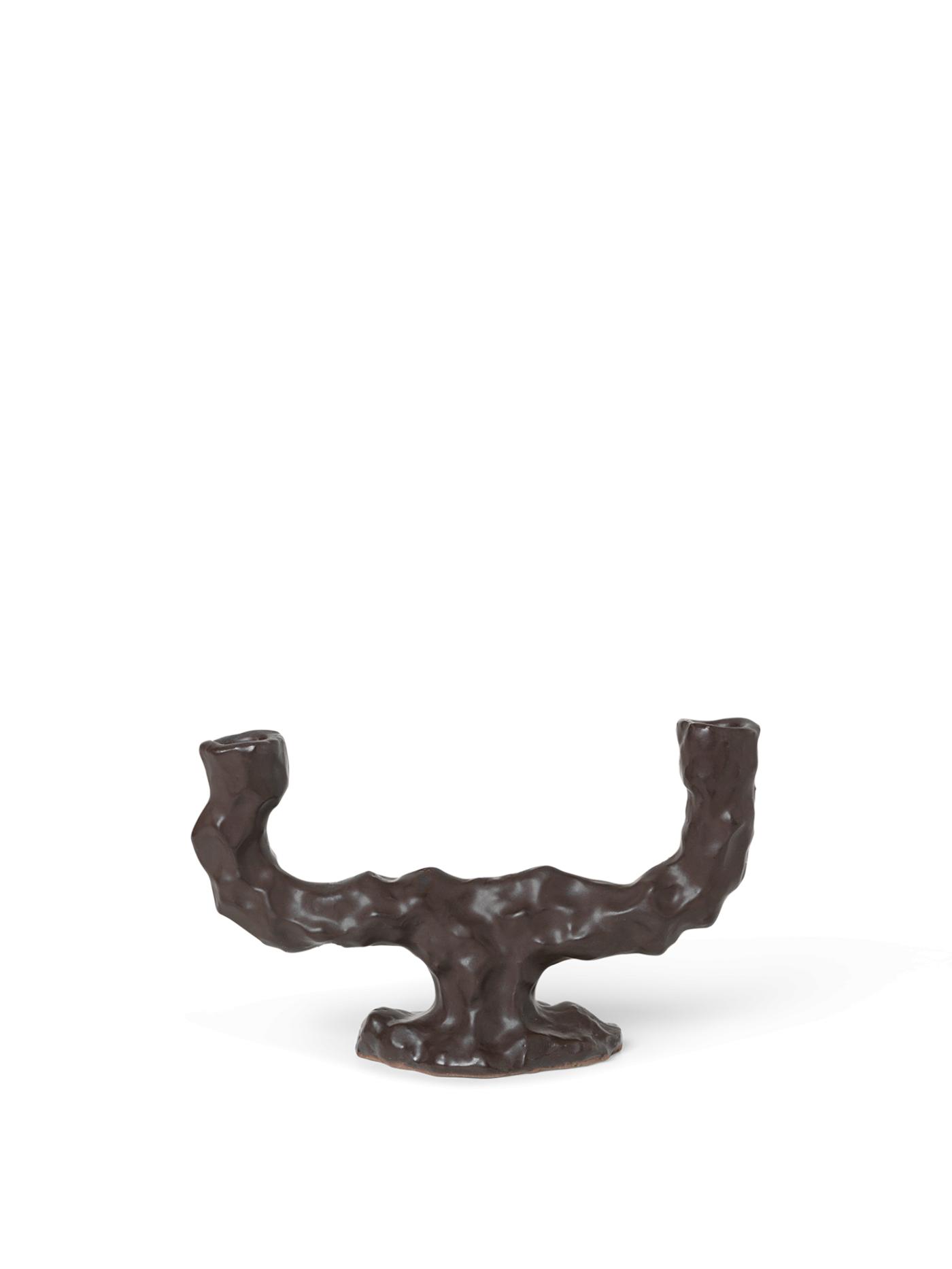 Dito Candle Holder – Double – Dark Brown Accessories