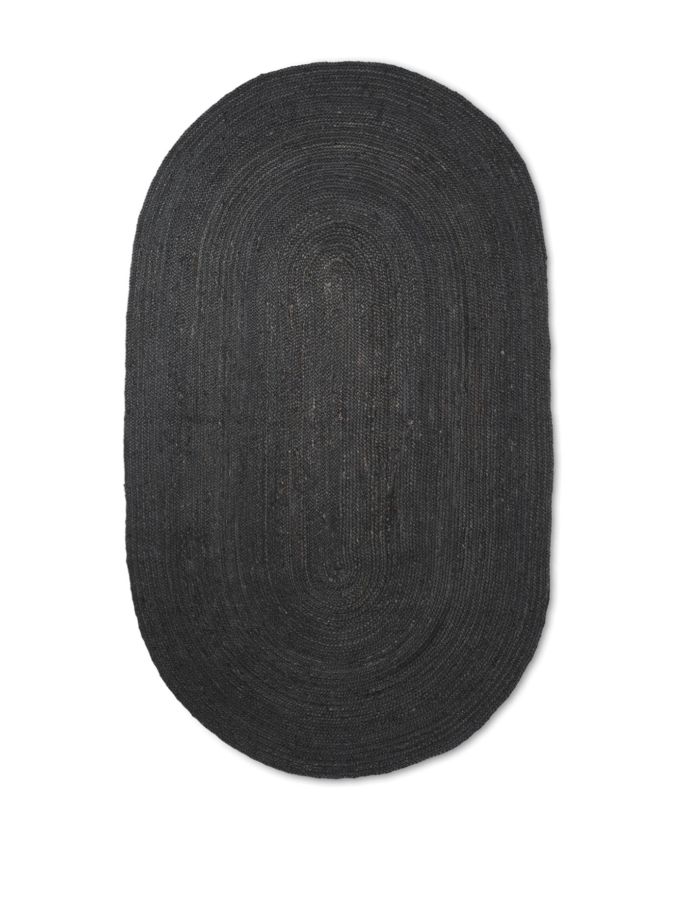 Eternal Oval Jute Rug – Black Round Rugs