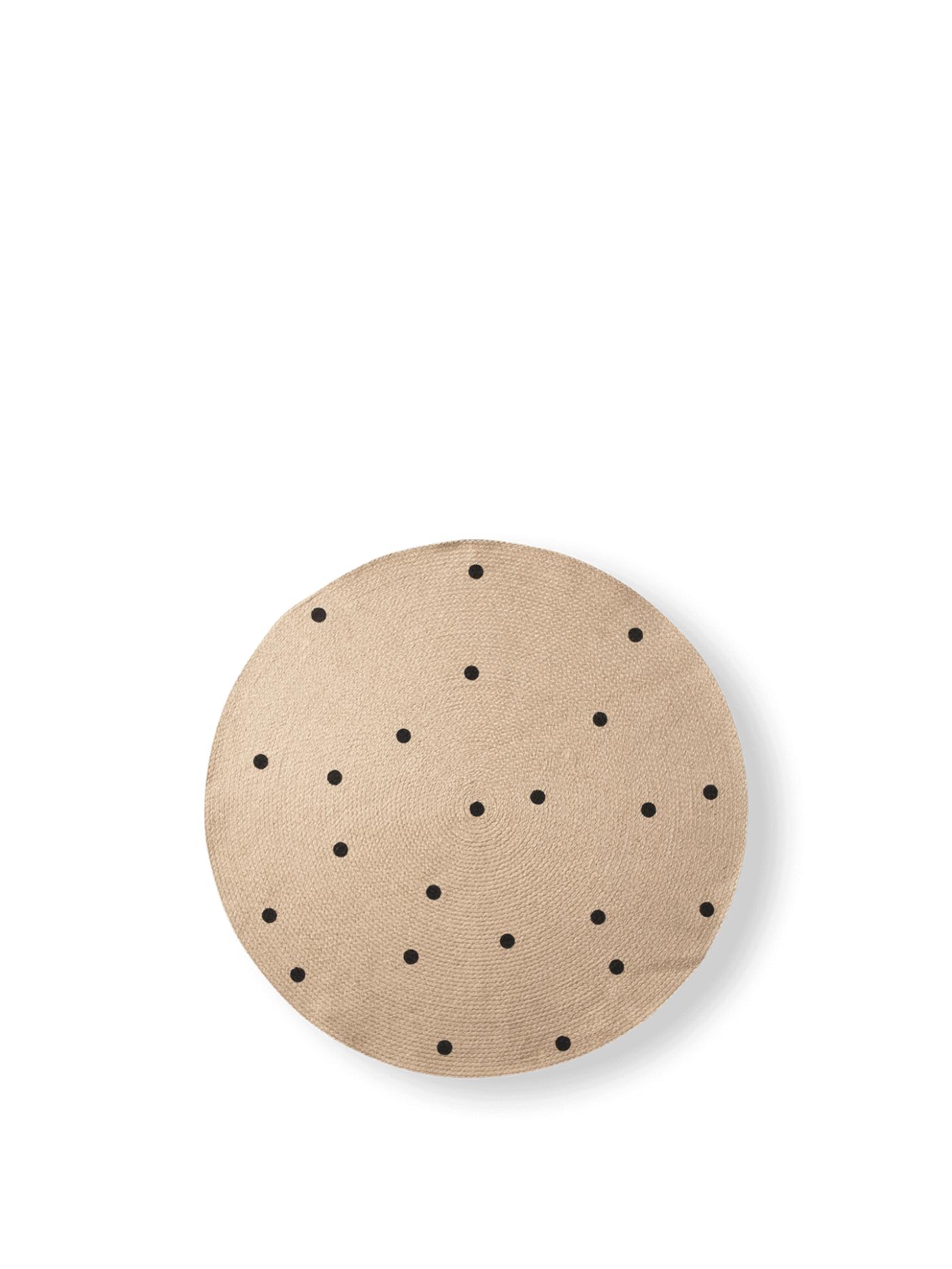 Jute Carpet – Small – Black Dots Round Rugs